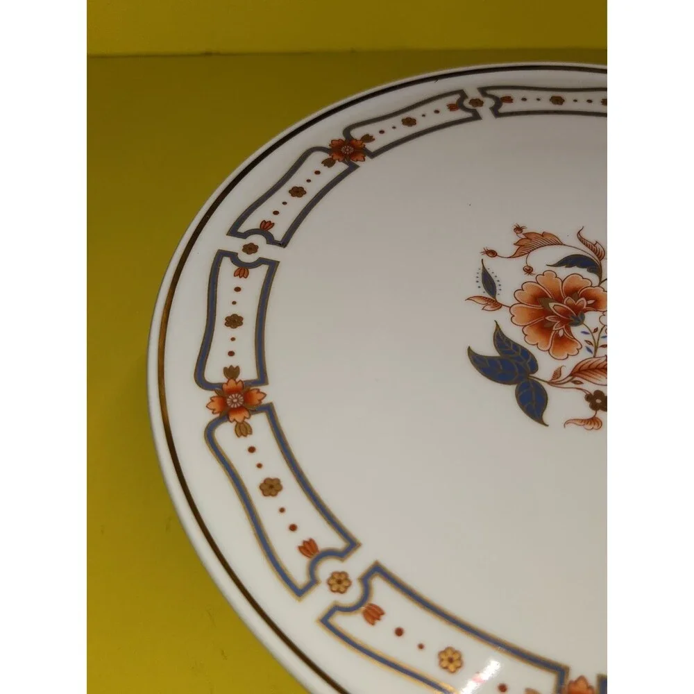 Richard Ginori Italy Porcelain Pedestal Cake Stand Taormina Tazza Gold Floral